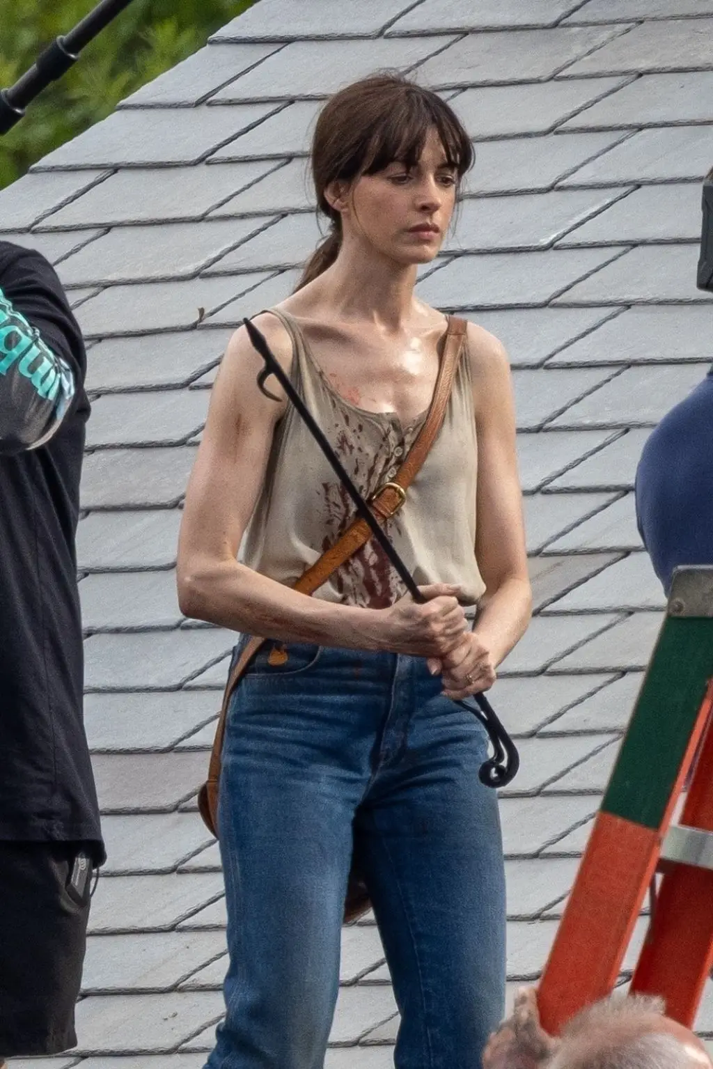 Anne Hathaway at Flowervale Street Filming Set in Atlanta3